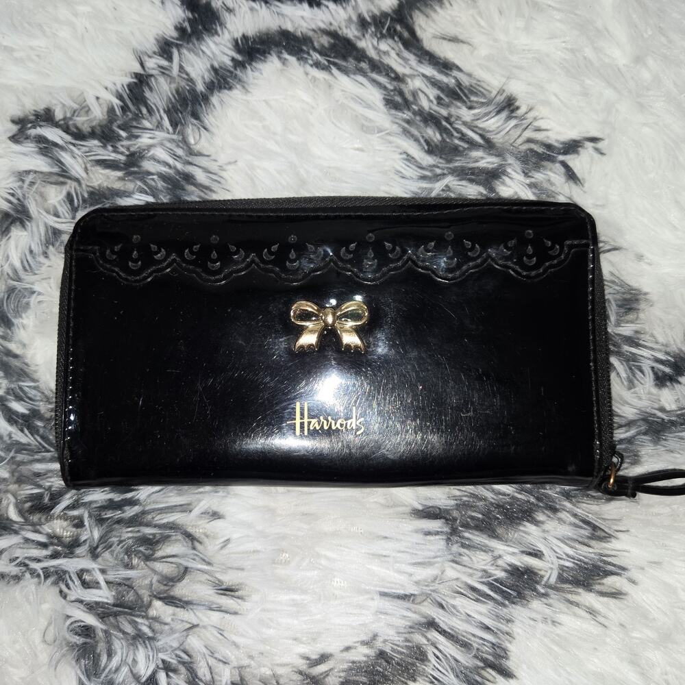Harrods Vtg Patent Leather Wallet